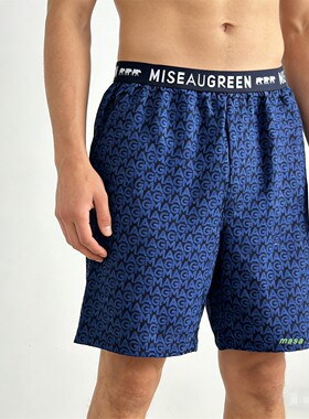 外贸男士纯棉家居裤男肥佬大码透气全棉宽松居家短裤男款五分睡裤