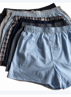 外贸纯棉男士阿罗裤平角宽松四角内裤男夏季薄款青年加大码睡短裤