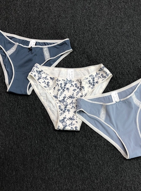 外贸内裤女出口欧美舒适高弹牛奶丝中低腰裤头性感女士三角裤大码