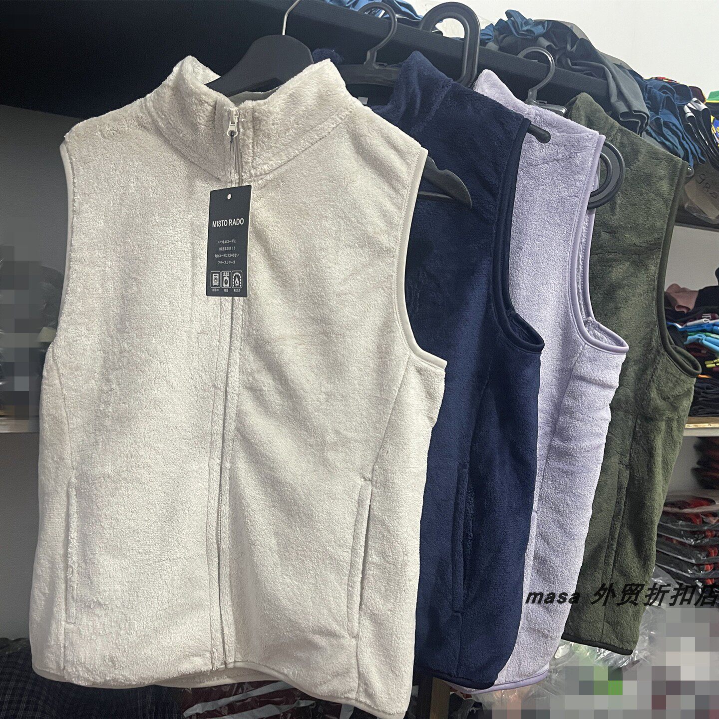 外贸日单 加厚摇粒绒立领坎肩男女款秋冬珊瑚绒内搭保暖马甲背心