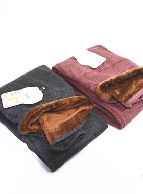 女士加绒加厚保暖裤冬季紧身加厚秋裤发热纤维棉毛裤水貂绒打底裤