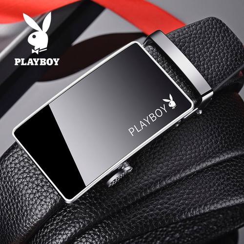 花花公子皮带男士自动扣腰带商务软皮裤腰带男式高档裤带