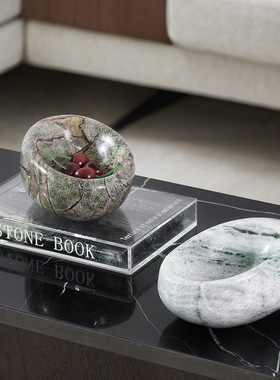 天然大理石鸟巢桌面极简鸟窝鸟巢