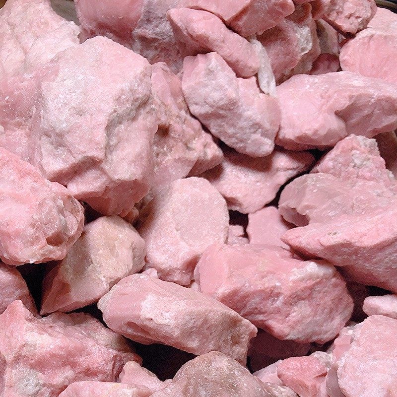 墨西哥粉玉原石滑石摆件吊坠矿物晶体标本大块粉澳宝雕刻练习毛料