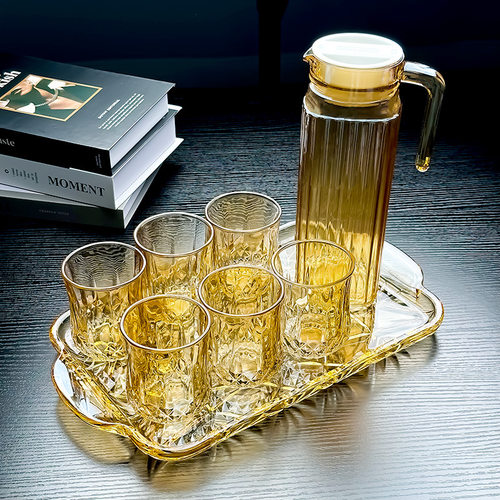 河南玉晶水晶玻璃杯茶杯水壶水杯冷水壶水杯子茶具套装高颜值高档