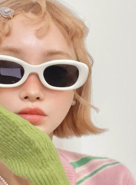 欧美白色小框墨镜男女潮网红同款