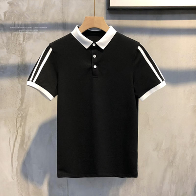 夏季新款条纹短袖polo衫