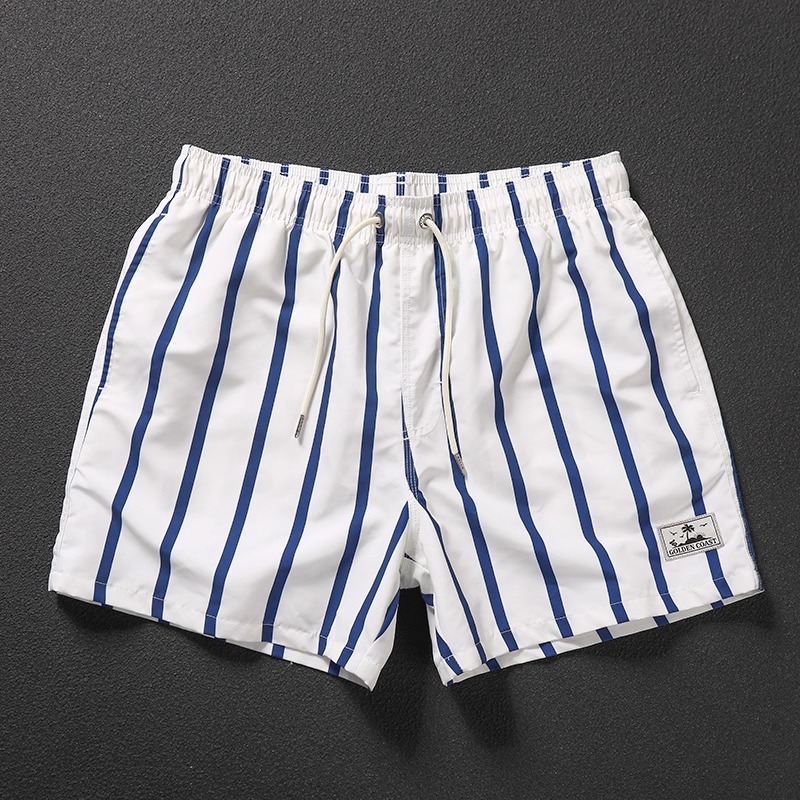 条纹速干短裤夏季新款男士直筒百搭休闲跑步运动三分裤宽松裤子男