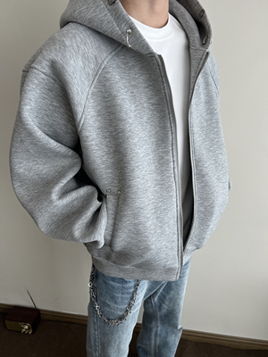 COCKTAIL BAR美式重磅580g连帽拉链卫衣男短宽cleanfit上衣外套