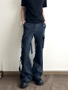 COCKTAIL美式高街重磅多口袋直筒宽松工装裤cleanfit裤子潮牌男款