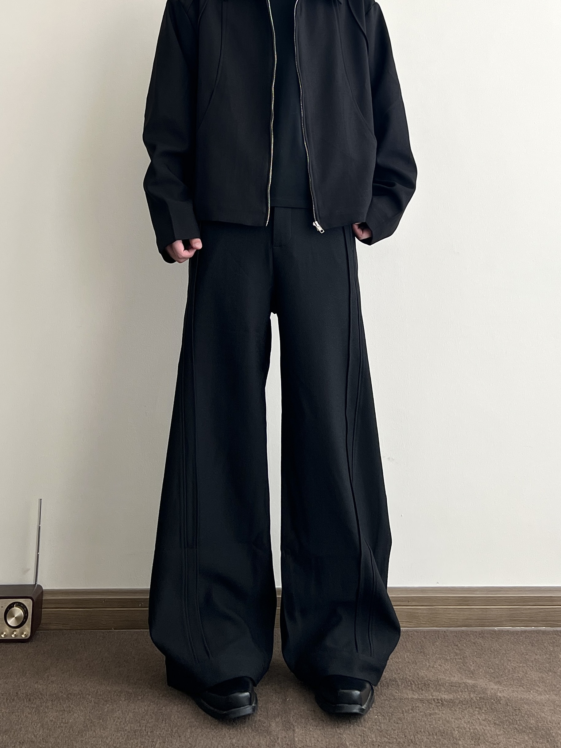 COCKTAIL街头通勤解构活页休闲西裤男垂坠感休闲慵懒cleanfit裤子