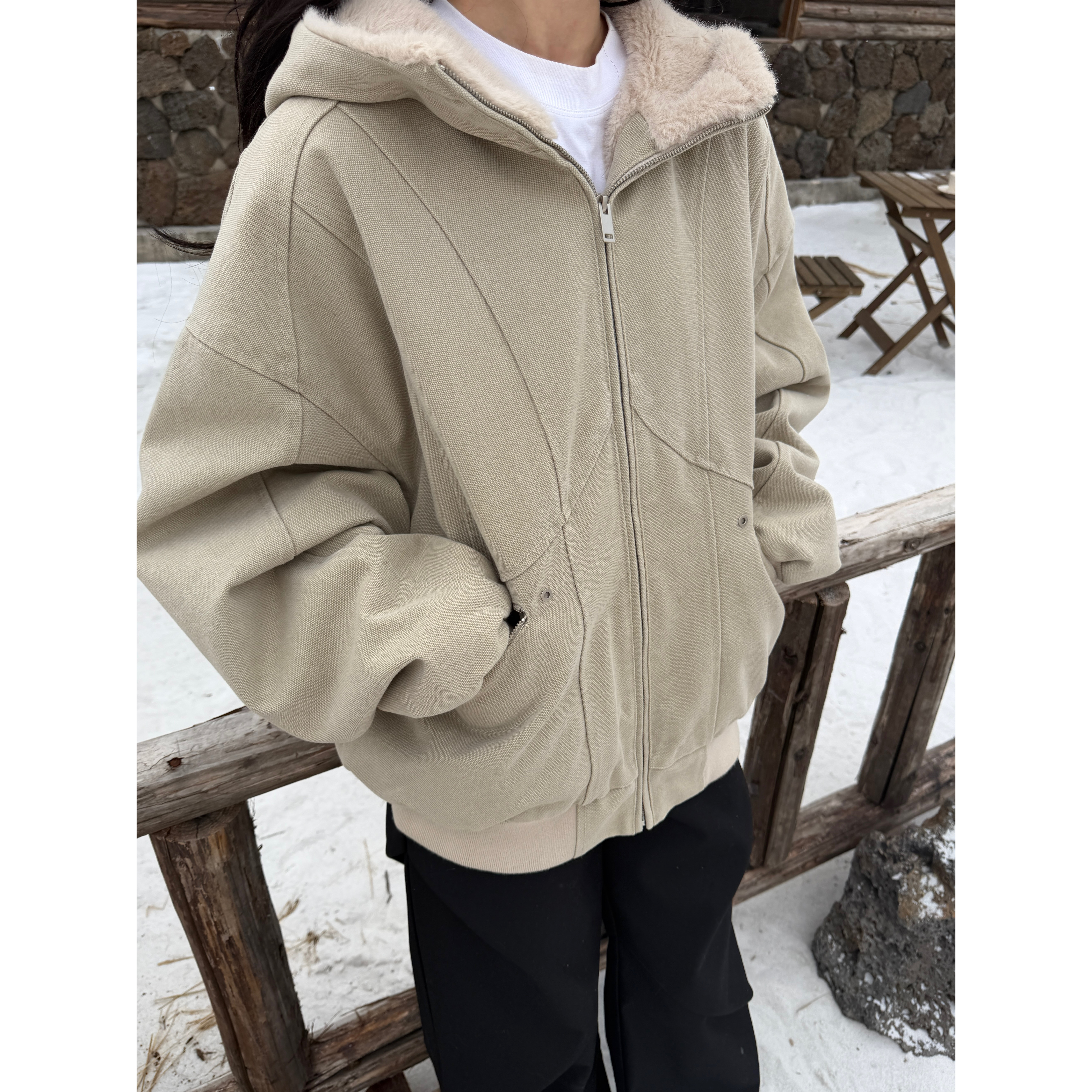 做旧加厚2025年秋季拉链带帽男女