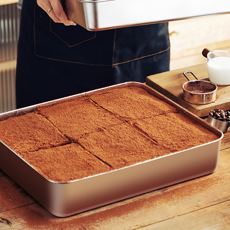 提拉米苏盒子方形制作容器皿不锈钢做网红蛋糕甜品包装盒烘焙托盘