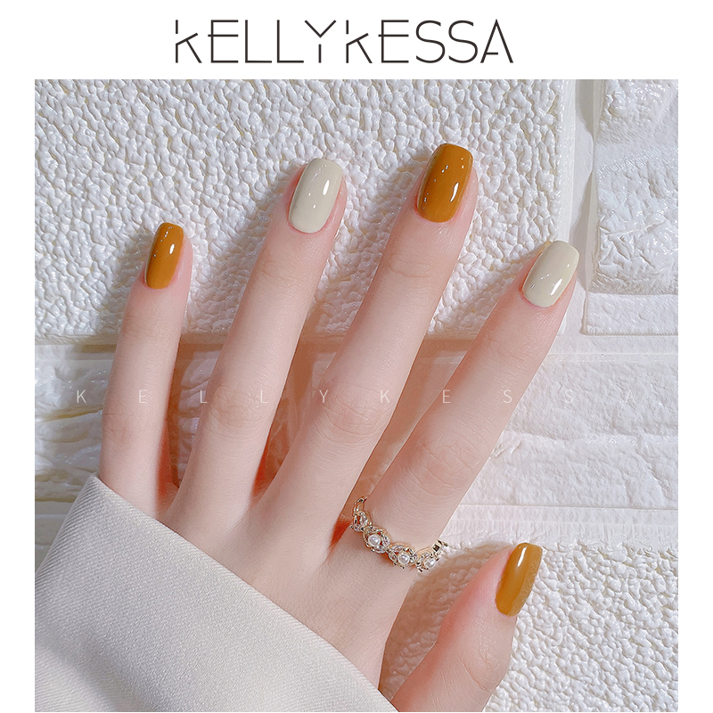 KellyKessa/凯莉凯莎2025春夏美甲网红色蜂蜜黄色指甲油胶美甲店