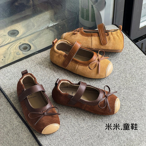 2026秋季新款芭蕾风女童皮鞋蝴蝶结女宝宝公主鞋玛丽珍中大童鞋子