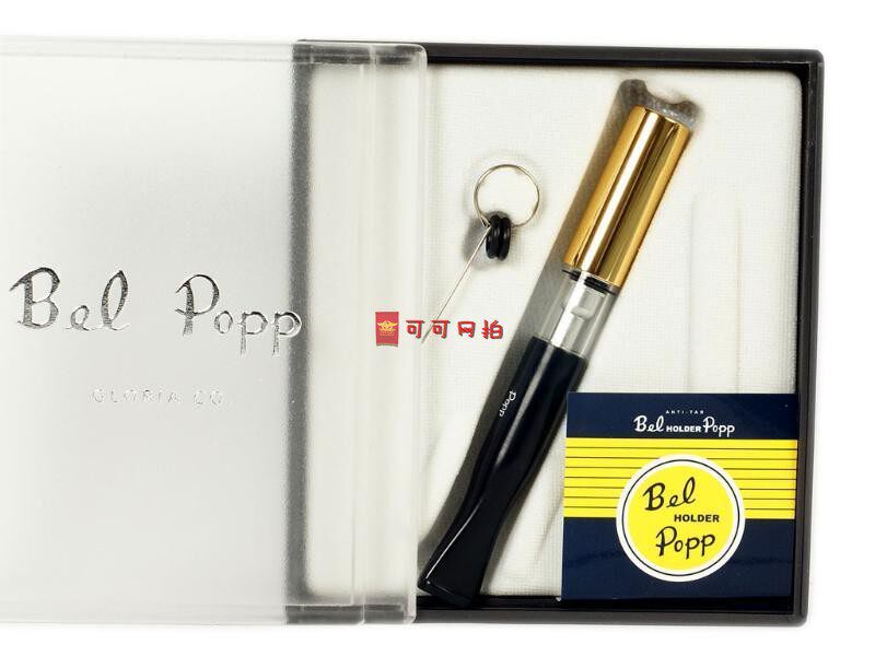 正品日本彪博Bel Popp循环型弹射烟嘴P-G金色树脂金属质地