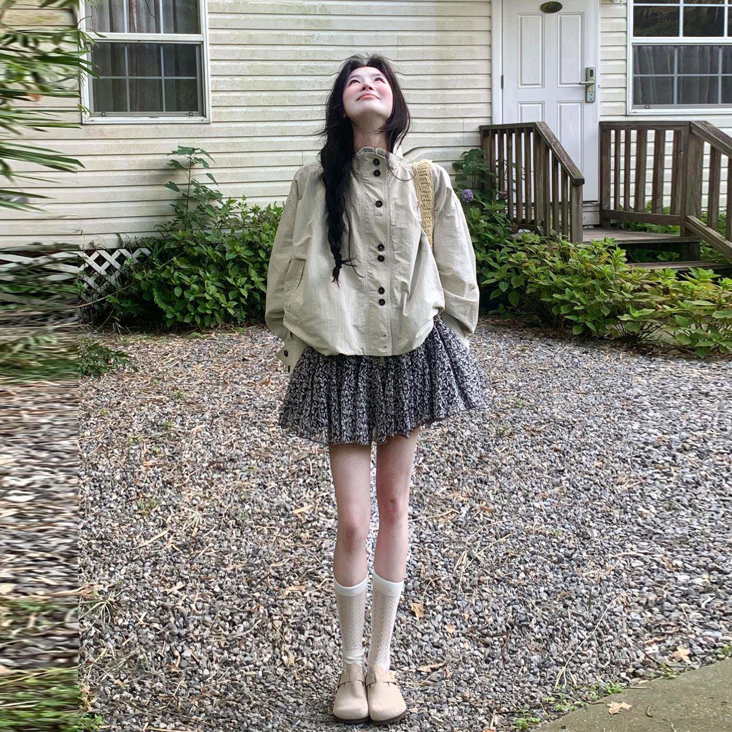 短款风衣外套女2025秋季新款小个子巨好看薄款韩系宽松气质设计感