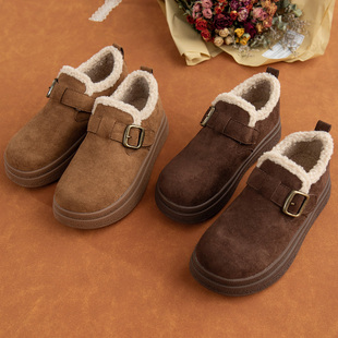 园园美衣进口羊羔毛保暖雪地靴加绒厚底鞋加厚短靴棉鞋博肯鞋1