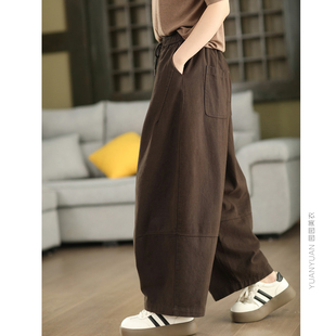 显瘦宽松休闲裤 园园美衣高货全棉加细绒加厚长裤 女秋冬保暖休闲裤