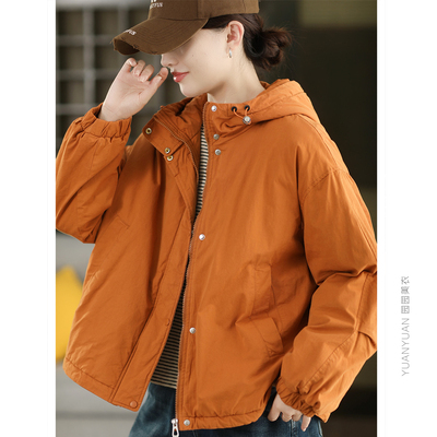 连帽夹棉保暖外套加厚棉衣棉袄