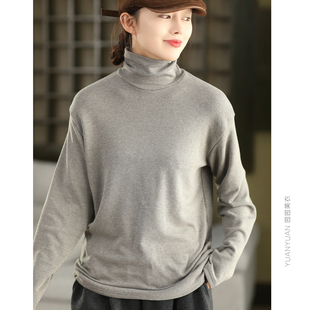 高领/中领打底衫女秋冬内里细绒保暖内搭纯色百搭显瘦套头衫上衣2