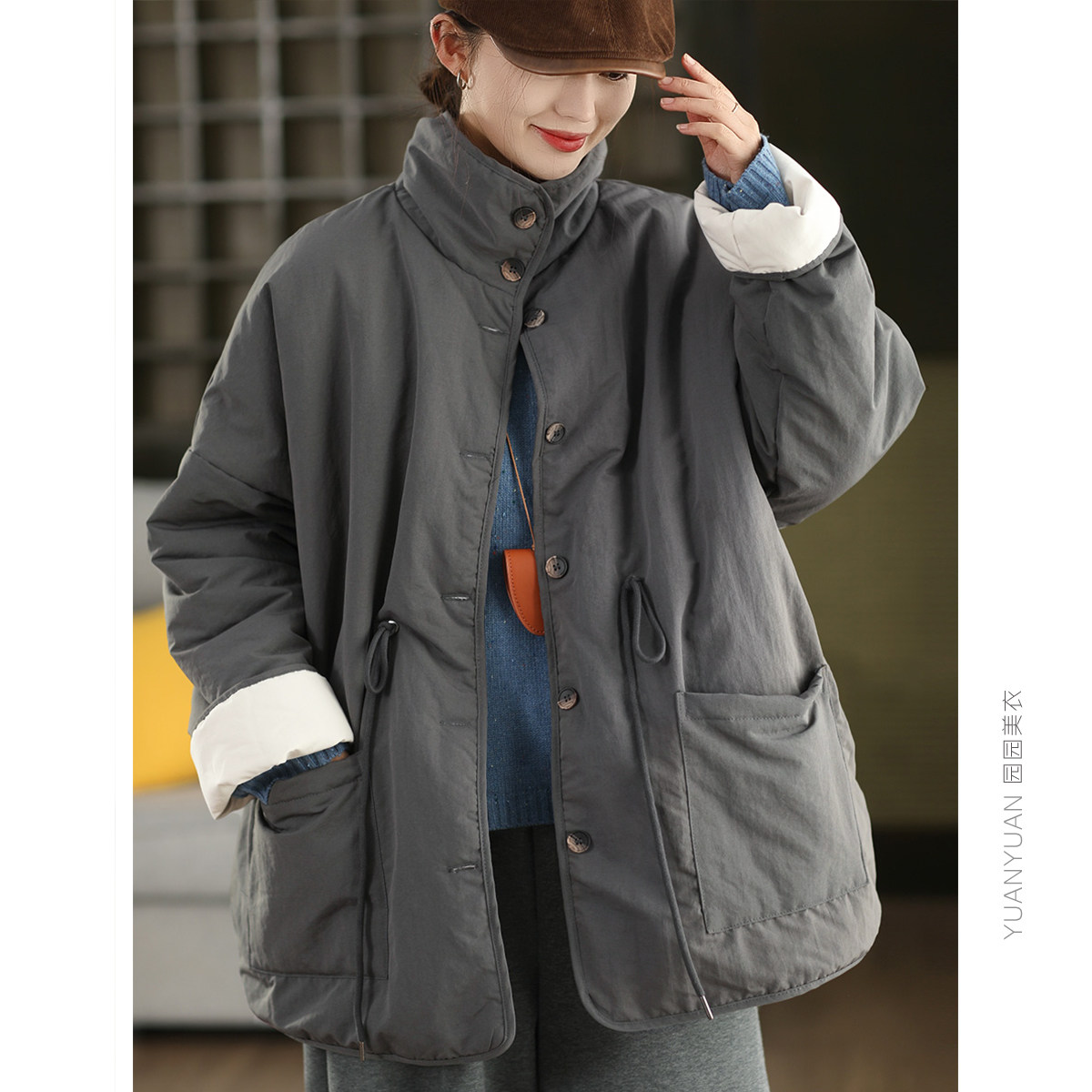 正反两面穿夹棉外套女高腰内抽绳加厚棉袄冬季中长款保暖棉衣棉服,女装/女士精品,棉衣/棉服,淘宝优惠券,粉丝福利购,淘宝优惠卷