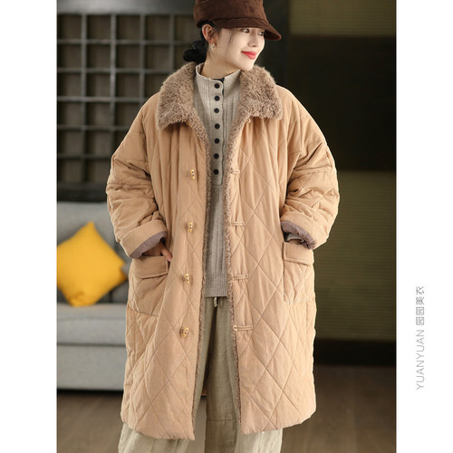 中长款夹棉棉袄加厚棉衣