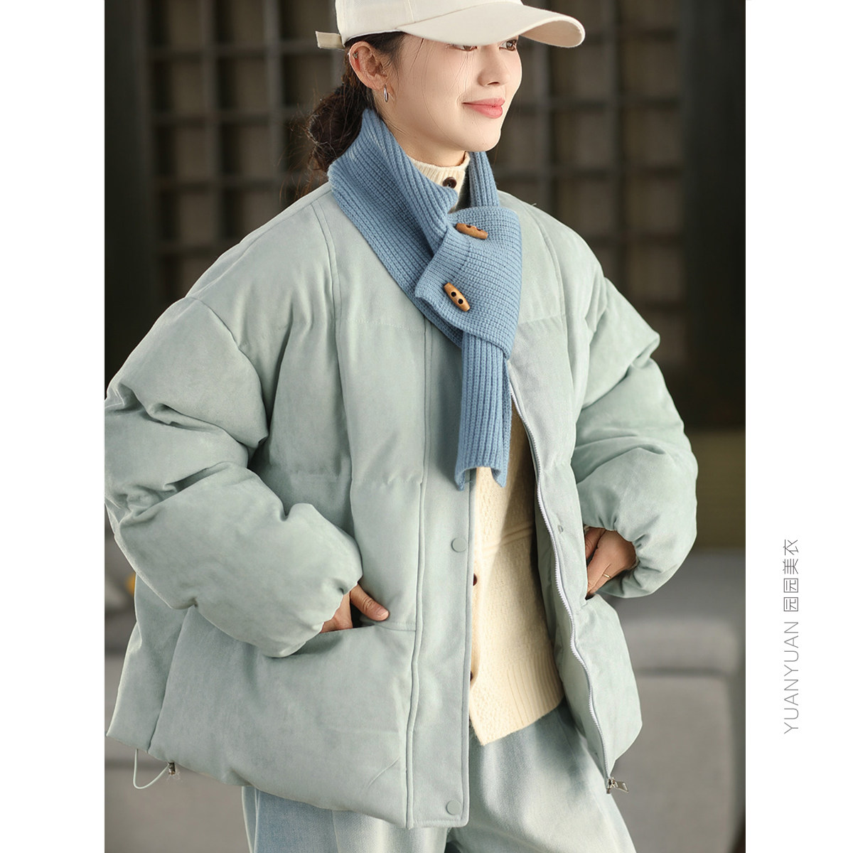 高定麂皮绒加厚外套女冬季保暖蓬松感夹棉棉袄时尚围巾棉服棉衣,女装/女士精品,棉衣/棉服,淘宝优惠券,粉丝福利购,淘宝优惠卷