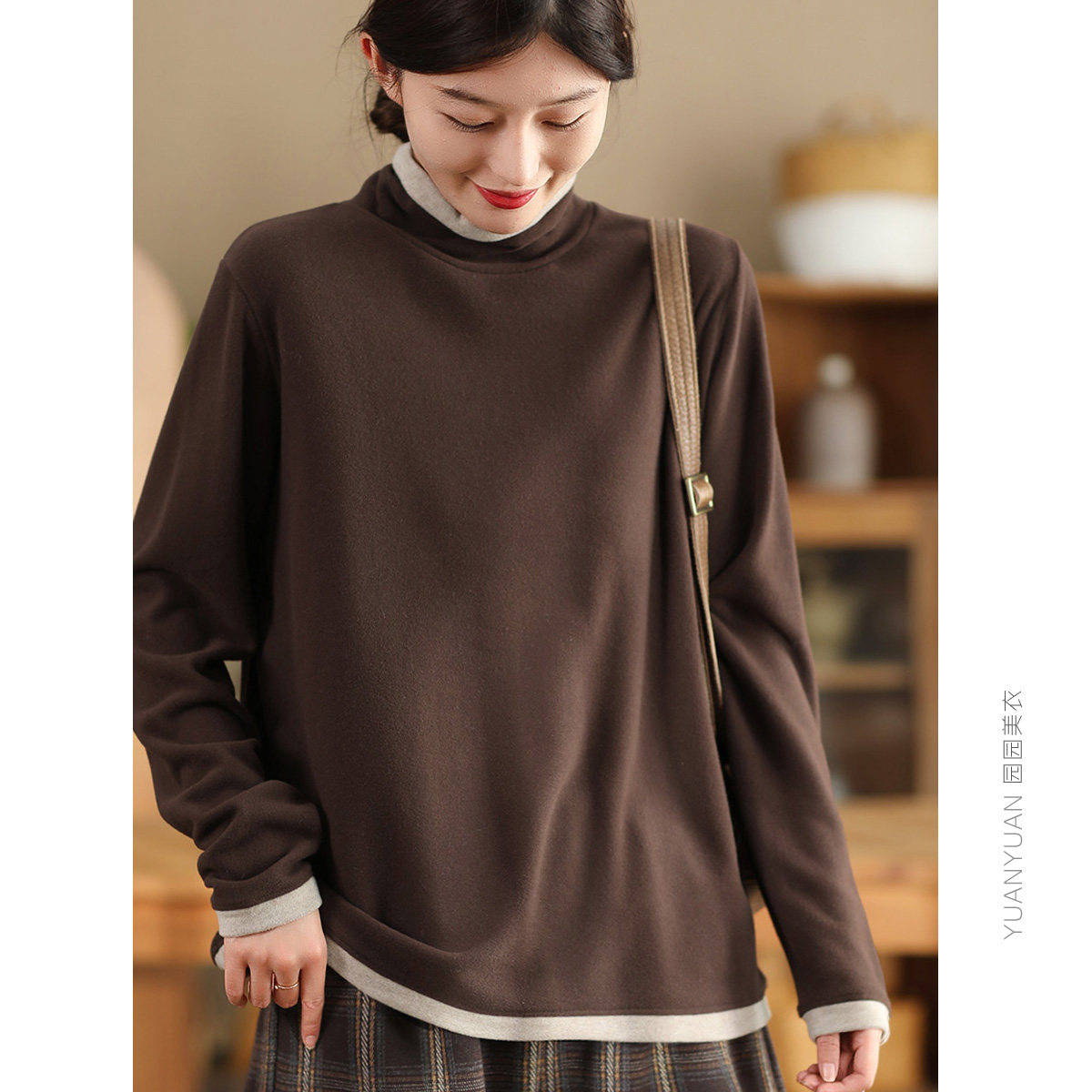 园园美衣冬季时尚拼色高领澳绒上衣女打底绒衫柔软保暖套头衫卫衣,女装/女士精品,卫衣/绒衫,淘宝优惠券,粉丝福利购,淘宝优惠卷