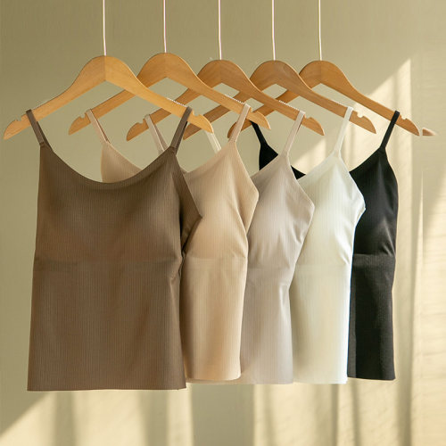 园园美衣春夏款美背一体式内搭上衣打底内衣带胸垫吊带