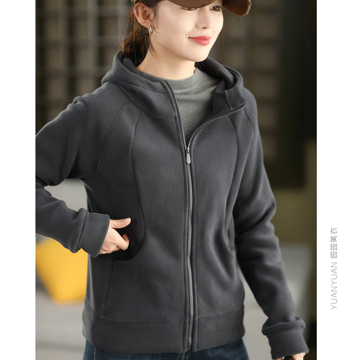 连帽加厚外套显瘦开衫上衣