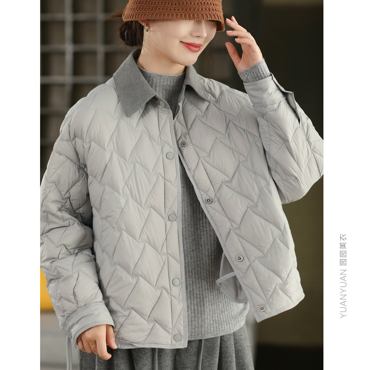 轻薄款90%白鸭绒保暖羽绒服外套