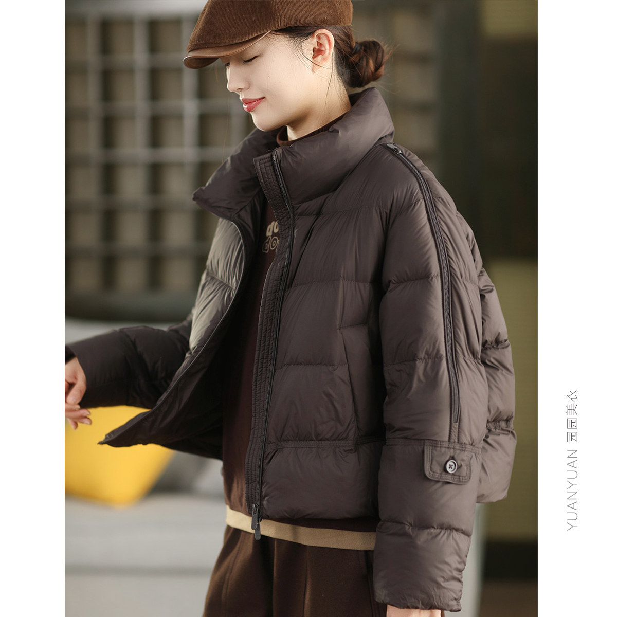 白鸭绒保暖加厚蓬松羽绒服