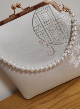 新中式手拎国风刺绣钱夹子包2025新款时尚潮流单肩包高级感斜挎包