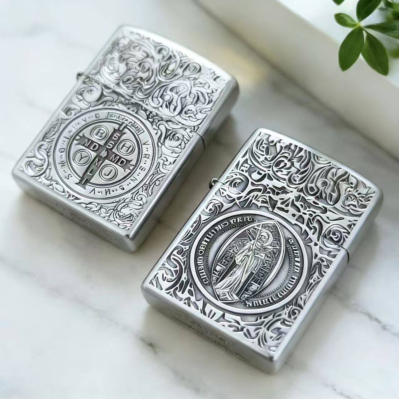 清仓处理老式浮雕机青铜拉丝不锈钢3D立体康斯坦丁防风煤油打火机
