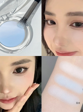 渐变baby奶油蓝色！gellas腮红腮蓝温柔奶杏色自然提升气色裸妆