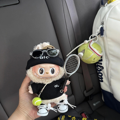 labubu网球娃衣拉布布前方高能衣服alo针织套装一二三代坐坐派对