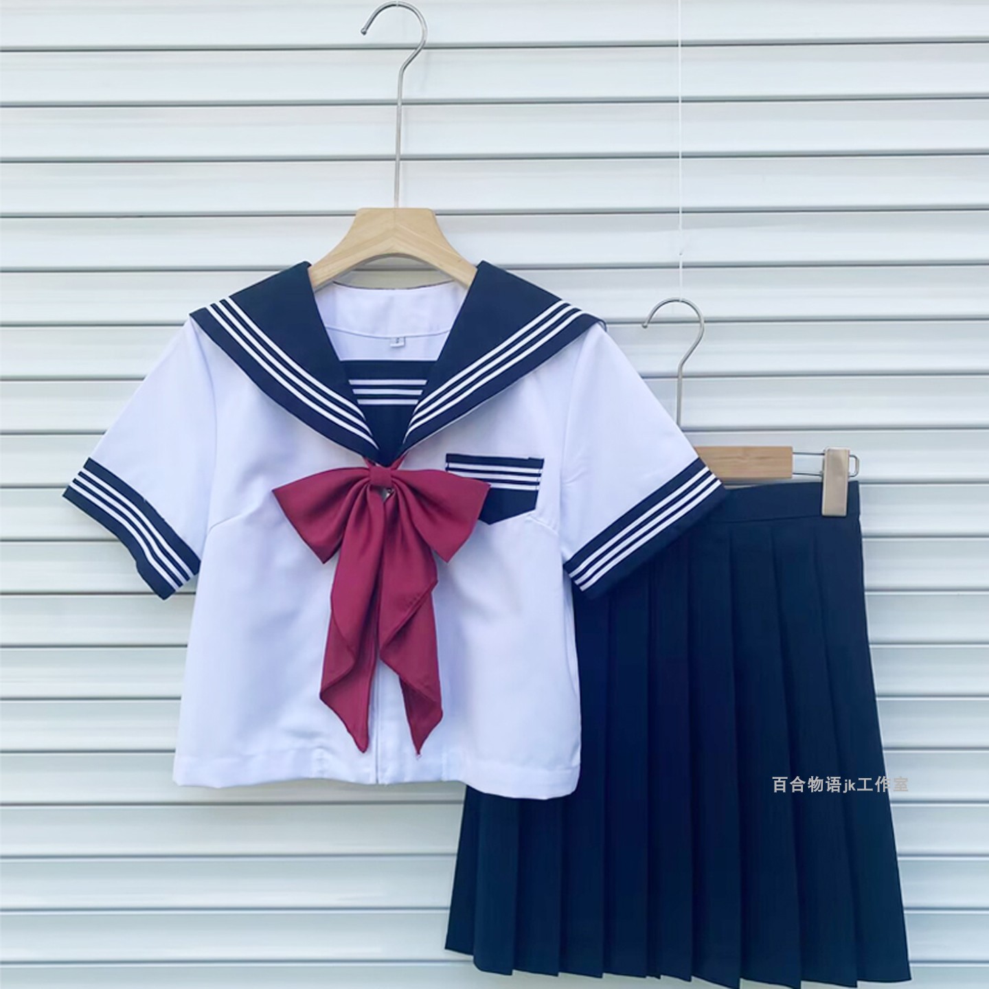 原创绀白三本水手服校供感学院风