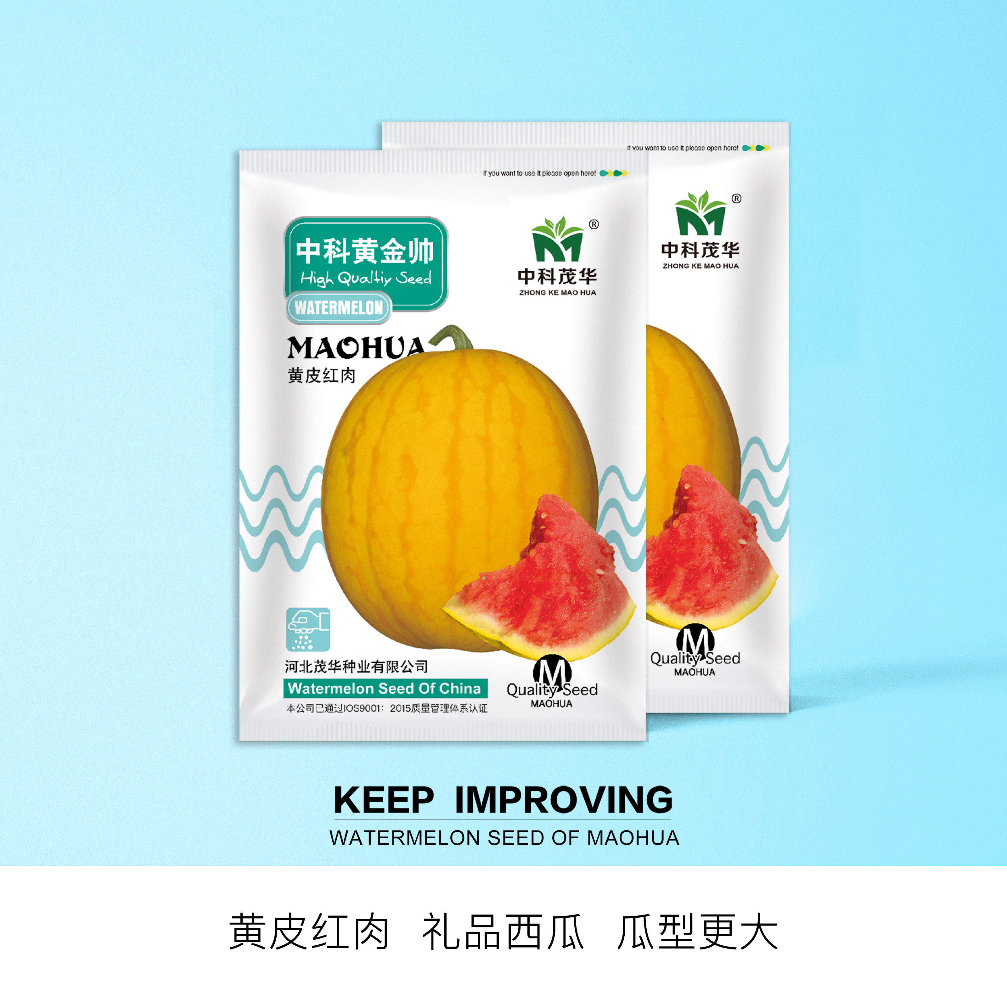 中科茂华金玲珑中科黄金帅礼品西瓜种子黄皮红肉超甜多汁薄皮圆形