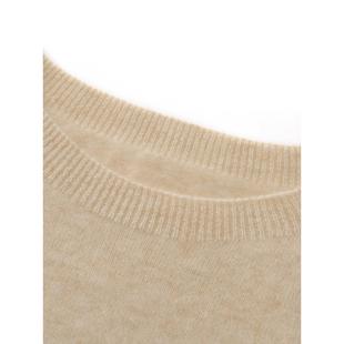 秋冬一线成衣女士圆领100纯山羊绒衫薄款宽松针织打底内搭毛衣