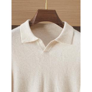 秋冬新款POLO领山羊绒衫男款青年商务休闲时尚打底羊毛针织衫毛衣