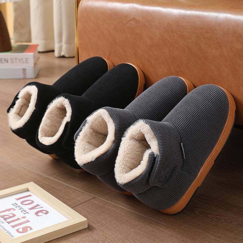 冬季高帮牛津底棉鞋中老人加绒