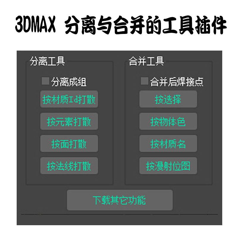 3dmax分离与合并工具的插件绘图神奇辅助工具超低价促销