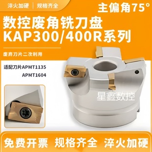 75度铣刀盘RAP300 负角废角铣刀盘 KAP400加工中心方肩铣刀片横装
