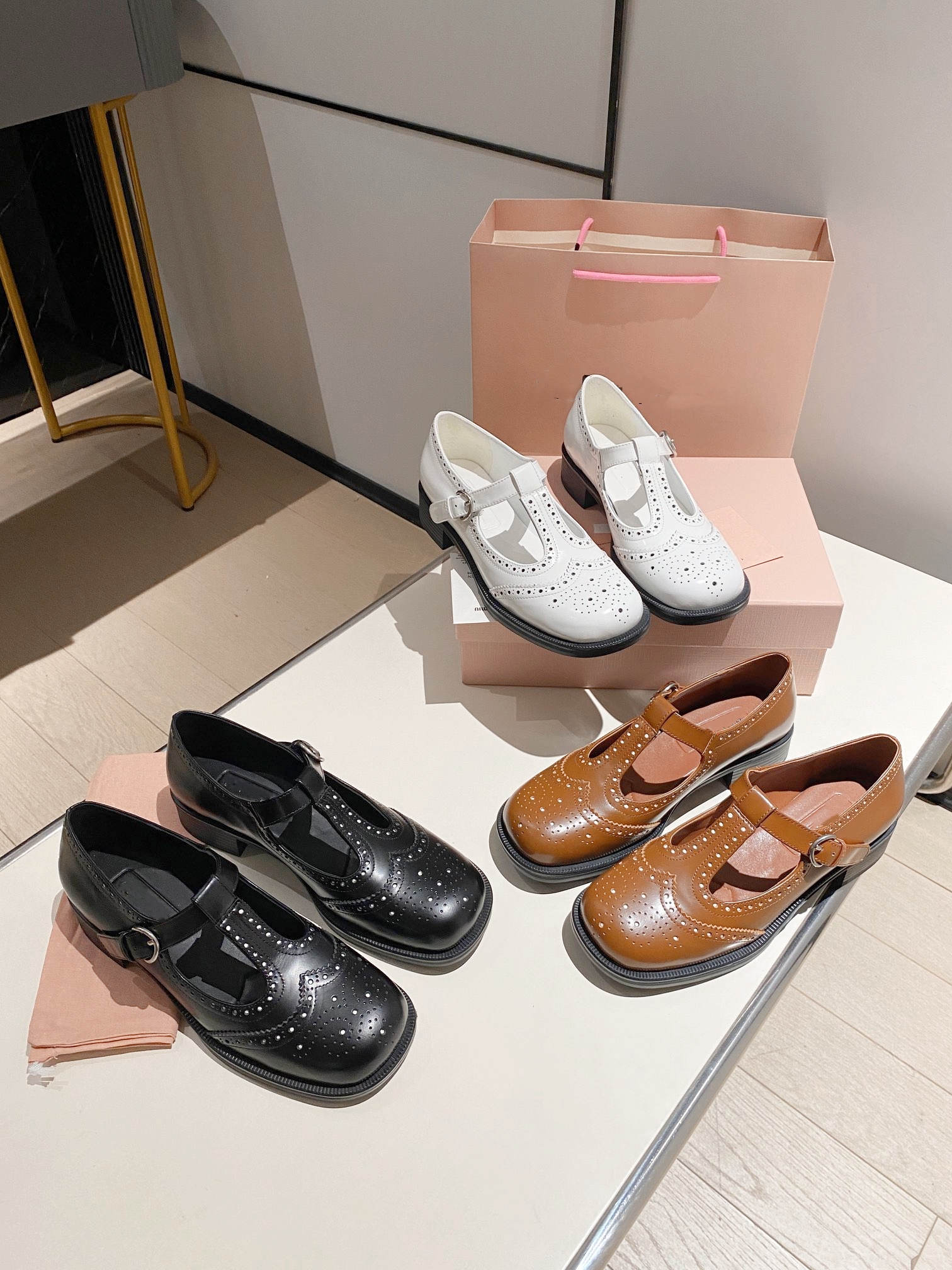 m新款复古玛丽珍鞋女英伦风小皮鞋粗跟单鞋一字扣带高跟鞋子