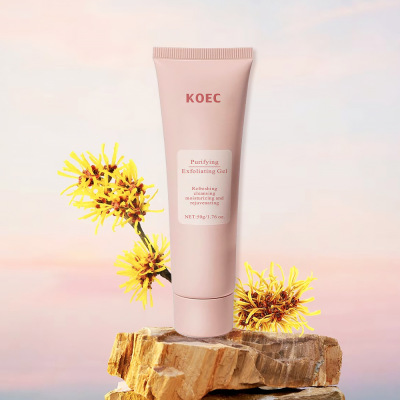 KOEC facial exfoliating gel cleanses and refreshes
