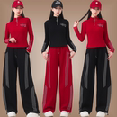 新款 上衣烫钻爵士舞裤 套装 修身 子演出服 时尚 秋冬广场舞曳步舞服装