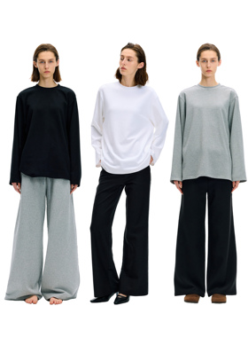 Ours Partime 纯色空气层松弛感基础廓形长袖宽松t恤