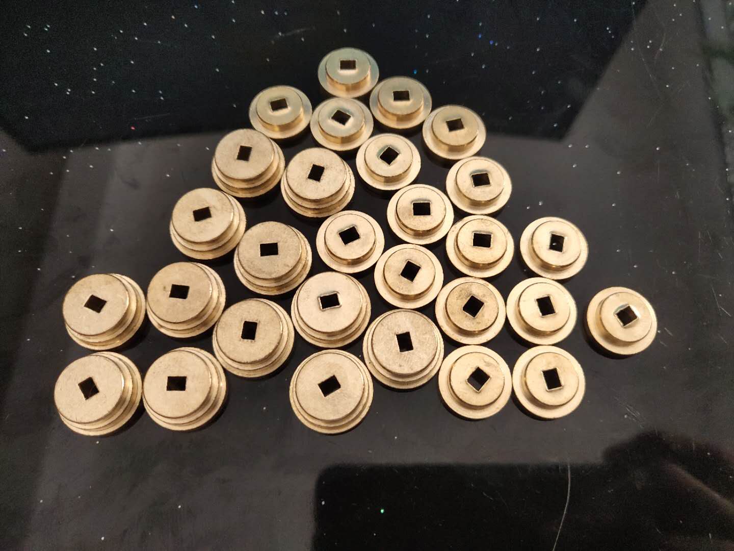 茶刀胚diy配件铜垫片刀柄配件单层双层三层垫片黄铜挡隔片5个包邮图片