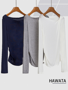 哈瓦塔瑜伽服女2025新款宽松外穿天丝羊毛长袖普拉提健身运动罩衫